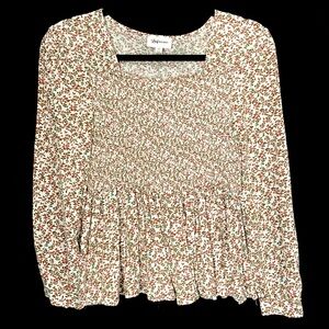 Lucy Avenue Ditsy Floral Peasant Style Top